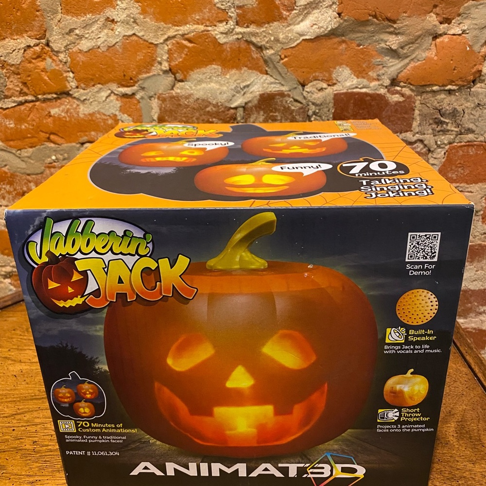 Jabberin Jack Talking Animated Pumpkin Head Halloween Decoration